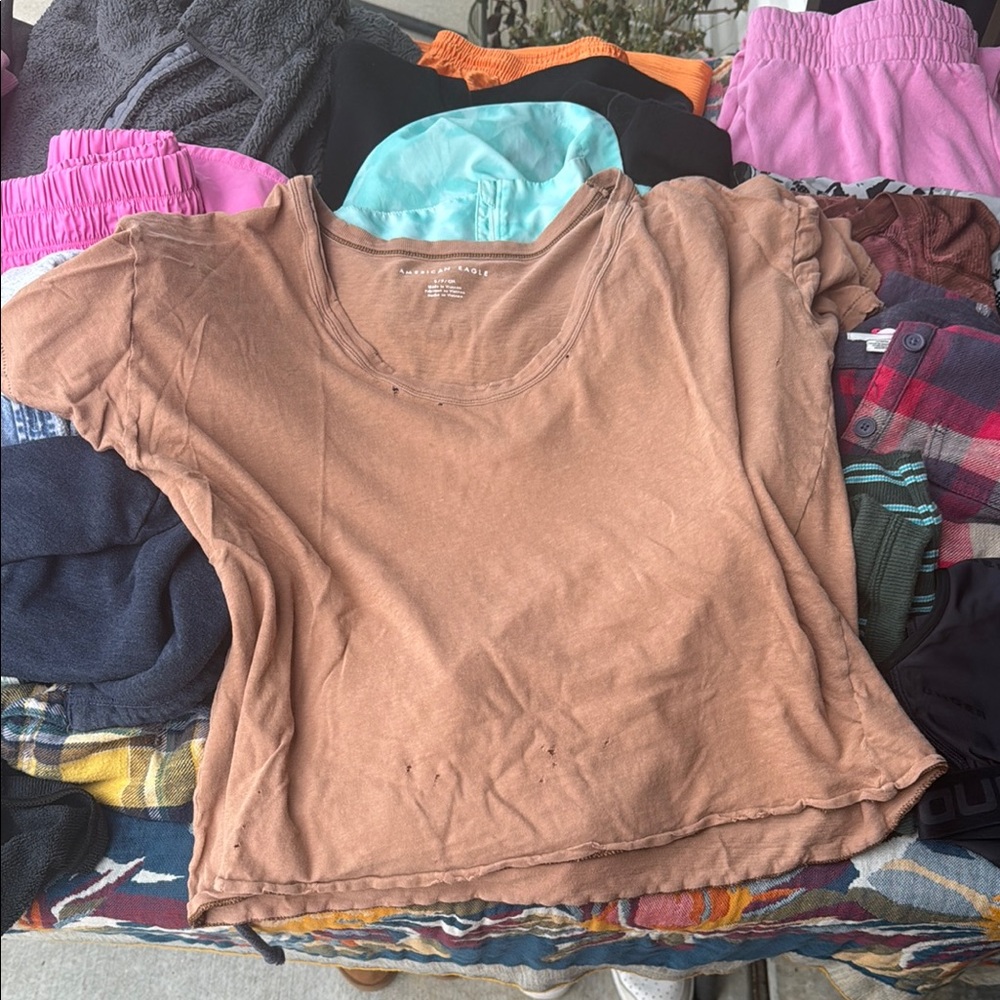American Eagle Outfitters Tan T-Shirt